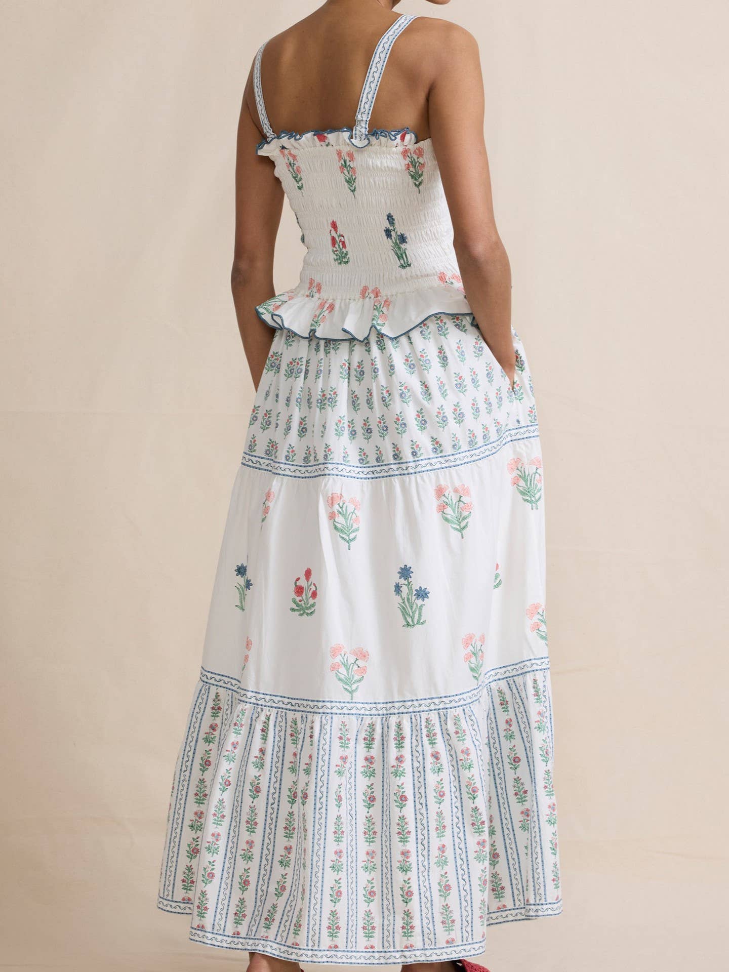 Wavy Floral Luscious Slip Puffy Dress