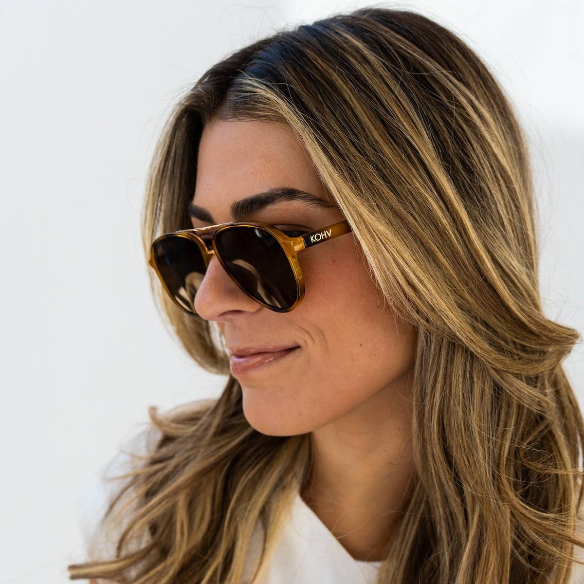 KNOX IVORY Polarized Fashion Aviator Sunglasses