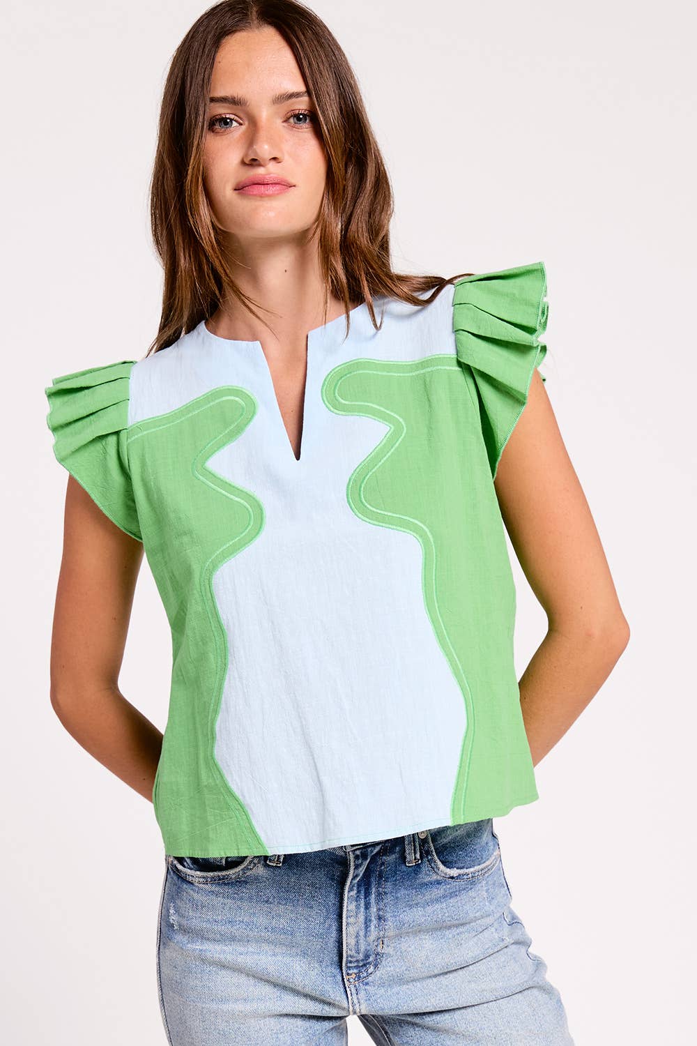 Wavy Pop Flutter Top