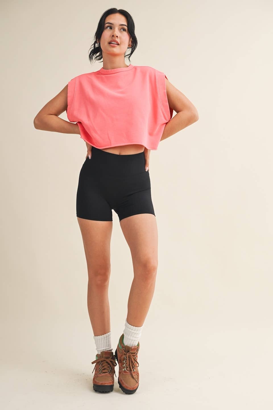 Mineral Wash Open Back Top and Skort Set