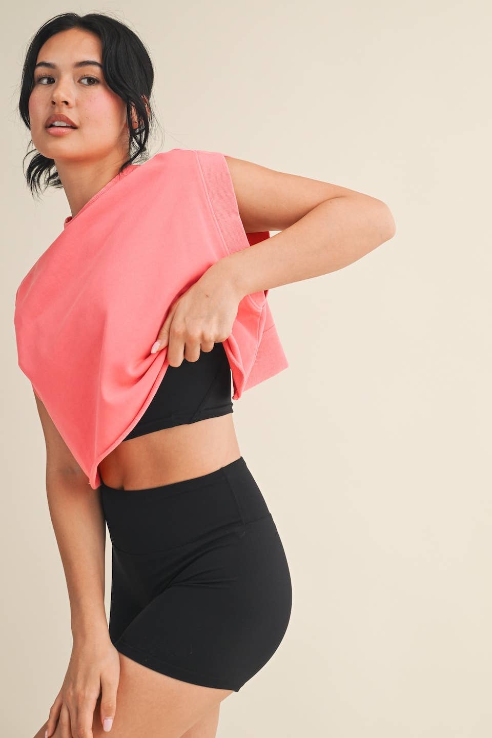 Mineral Wash Open Back Top and Skort Set
