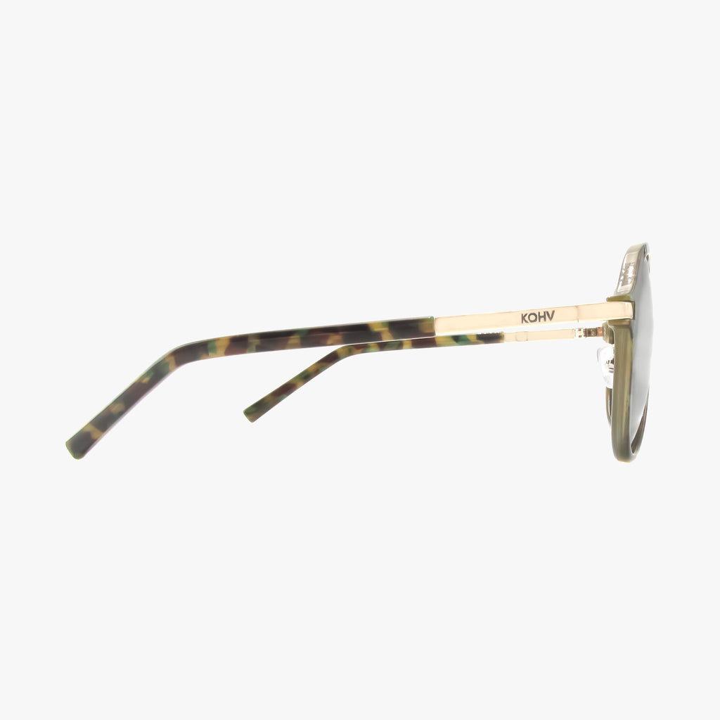 AURA GREEN TORTOISE Polarized Fashion Aviator Sunglasses