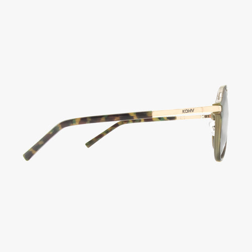 AURA GREEN TORTOISE Polarized Fashion Aviator Sunglasses