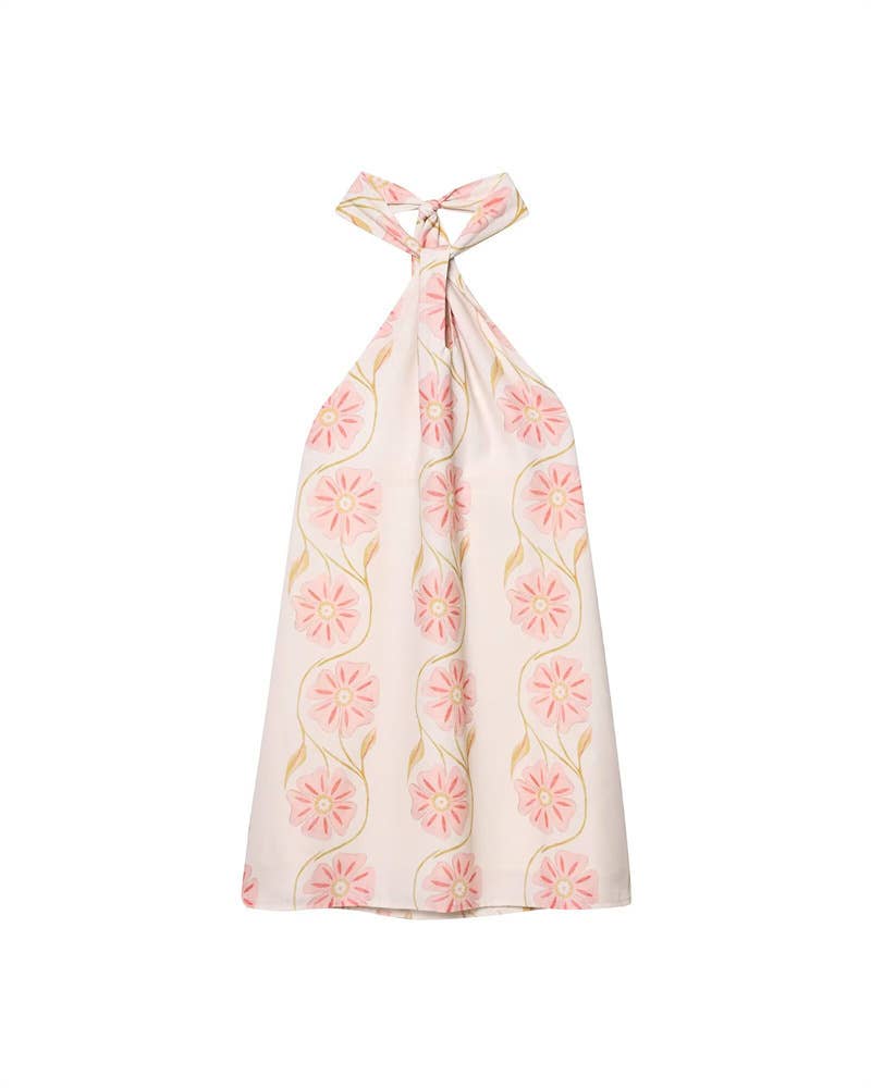 Olivia Bloom Floral printed halter mini shift dress