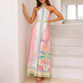Halter halter long hollowed waist dress