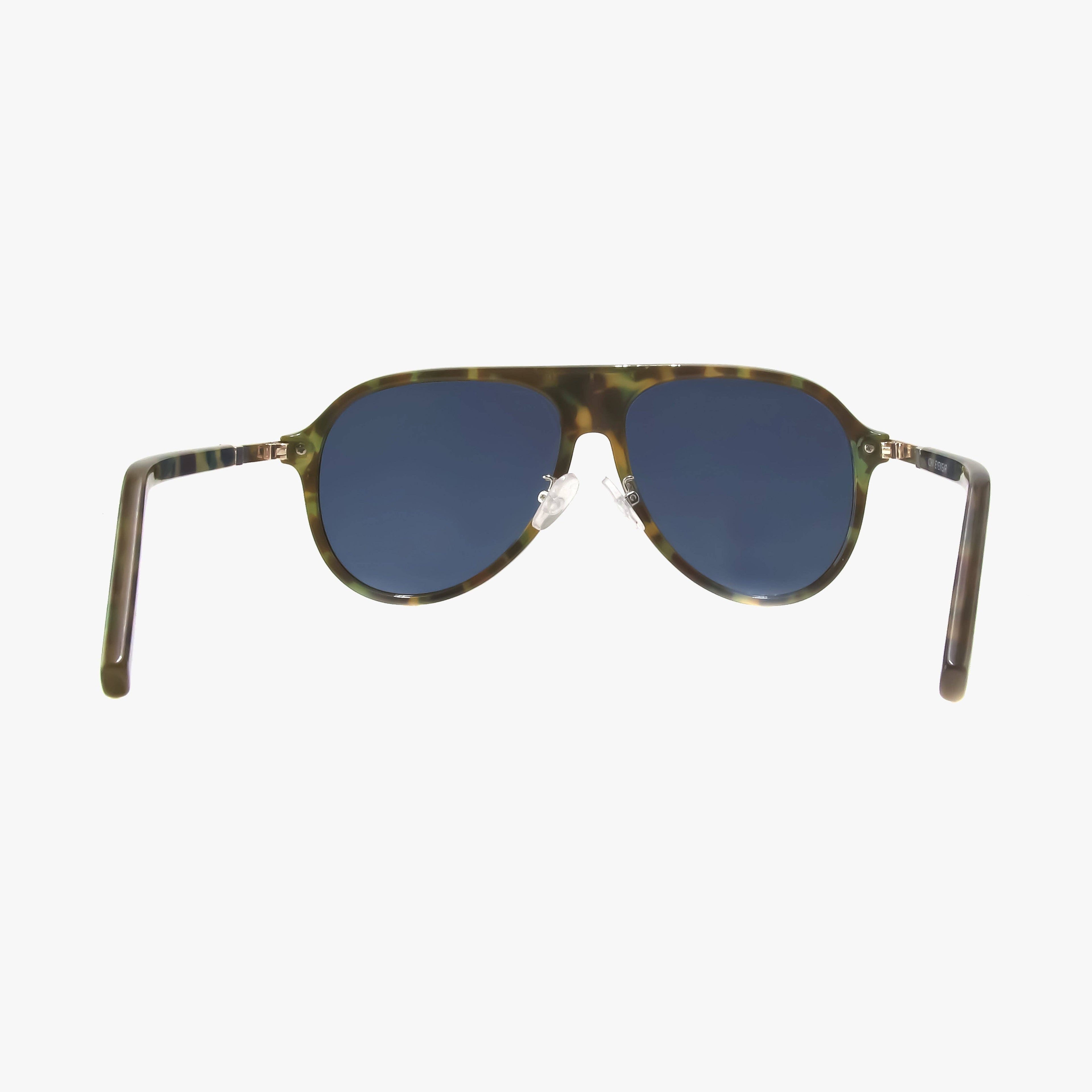 AURA GREEN TORTOISE Polarized Fashion Aviator Sunglasses
