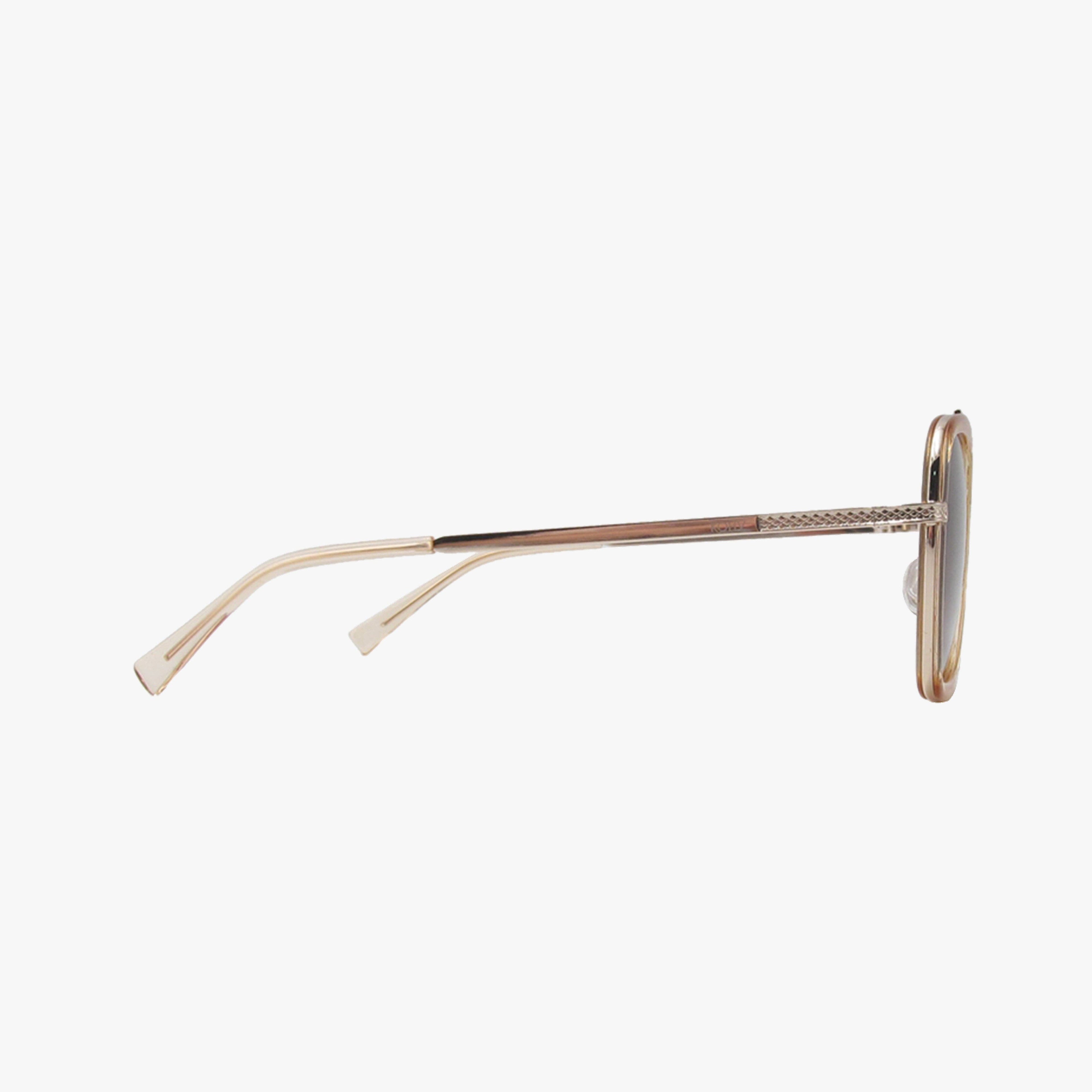 LEX CHAMPAGNE Polarized Navigator Metal Sunglasses