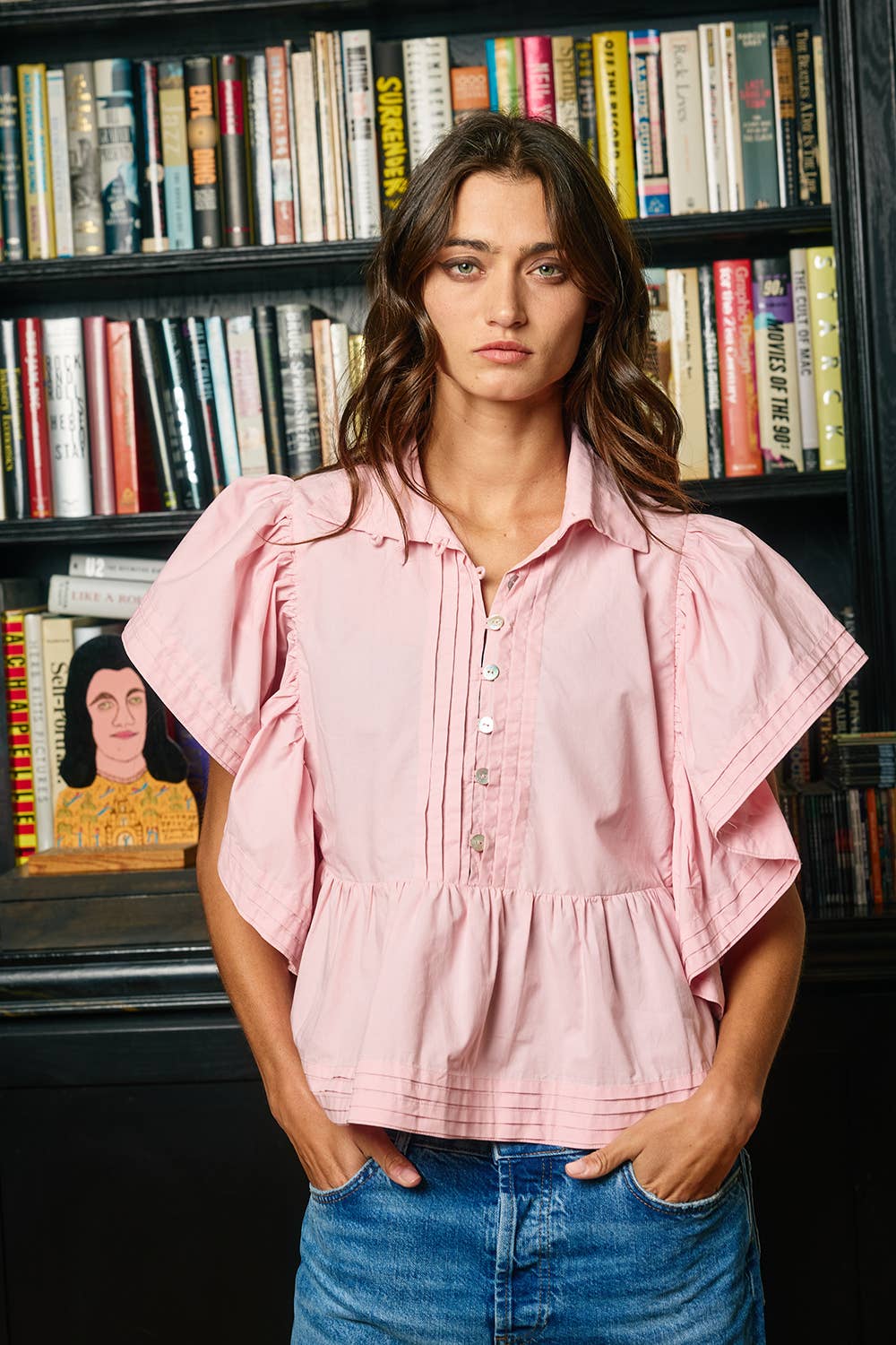 "Sunshine" Solid Peplum Blouse