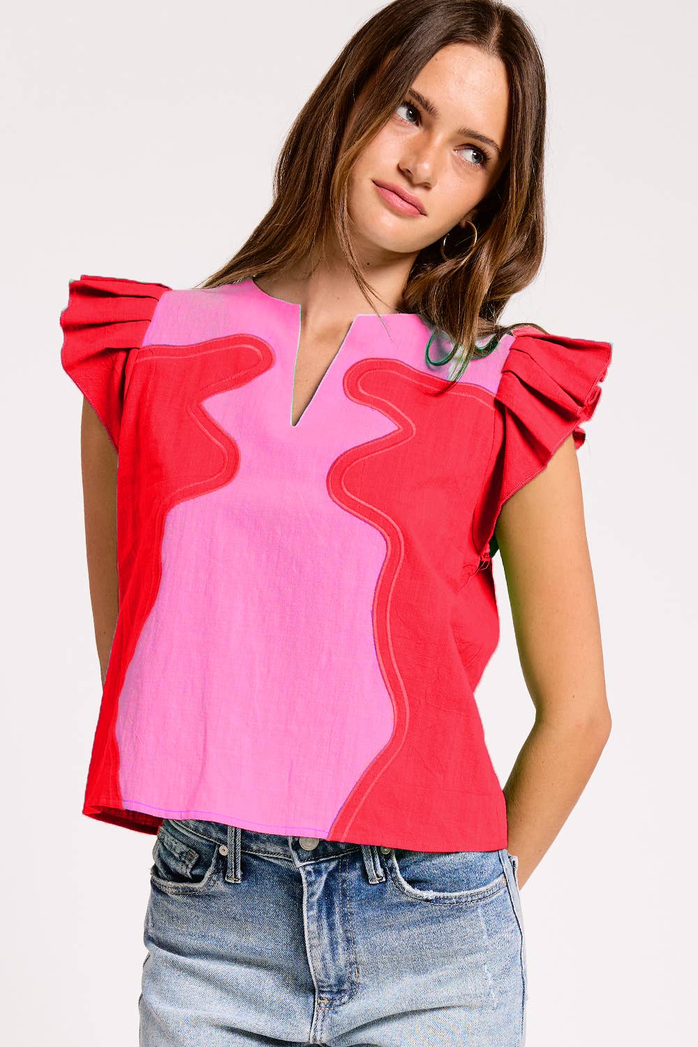 Wavy Pop Flutter Top
