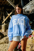 BEACH/LAKE Reversible Mock-neck Crop Sweatshirt