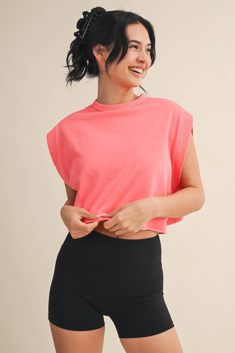Mineral Wash Open Back Top and Skort Set
