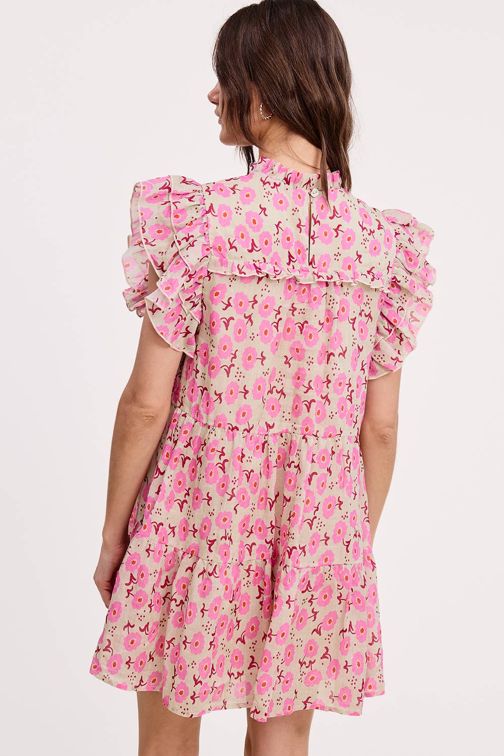 Blossom Shoulder Ruffle Mini Dress
