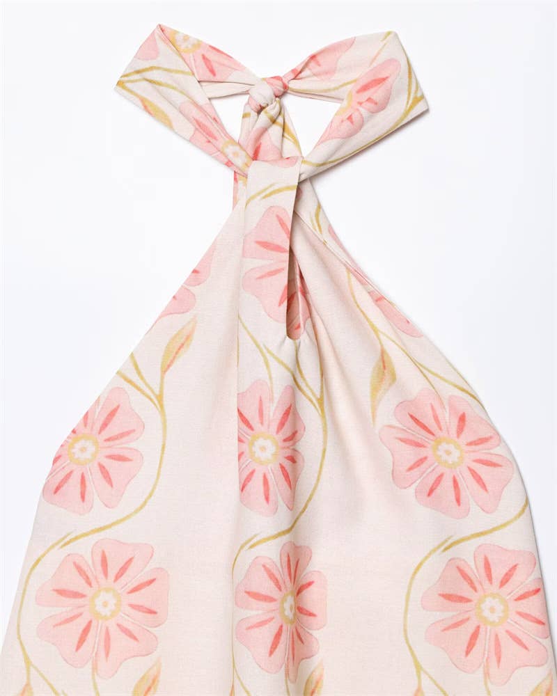 Olivia Bloom Floral printed halter mini shift dress