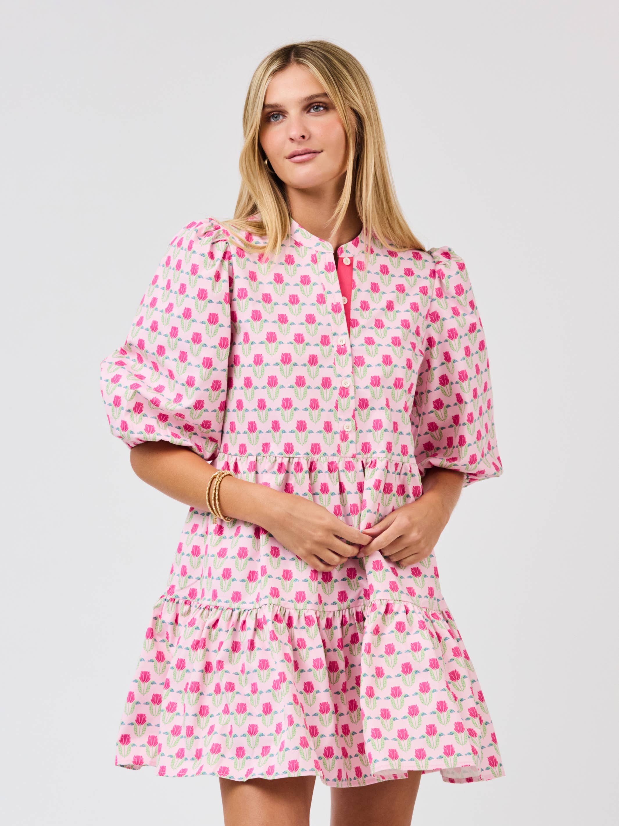Riley Mini Dress | Flora Fanfare Pink