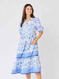 Eloise Dress | Porcelain Vines Blue