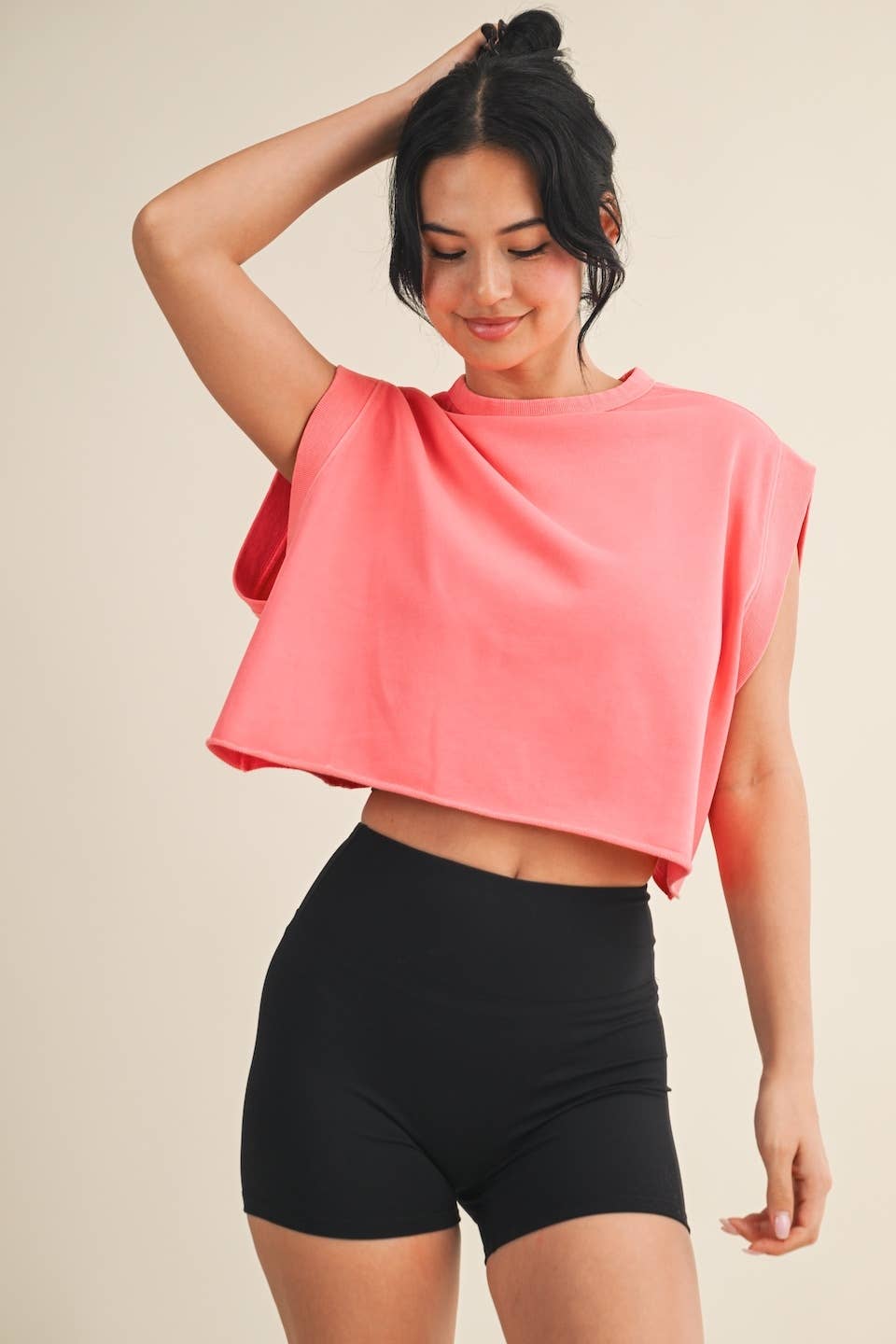 Mineral Wash Open Back Top and Skort Set