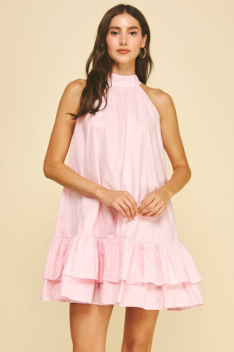 HALTER NECK A-LINE MINI DRESS