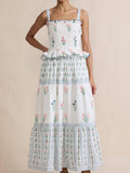 Wavy Floral Luscious Slip Puffy Dress