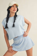 Mineral Wash Open Back Top and Skort Set