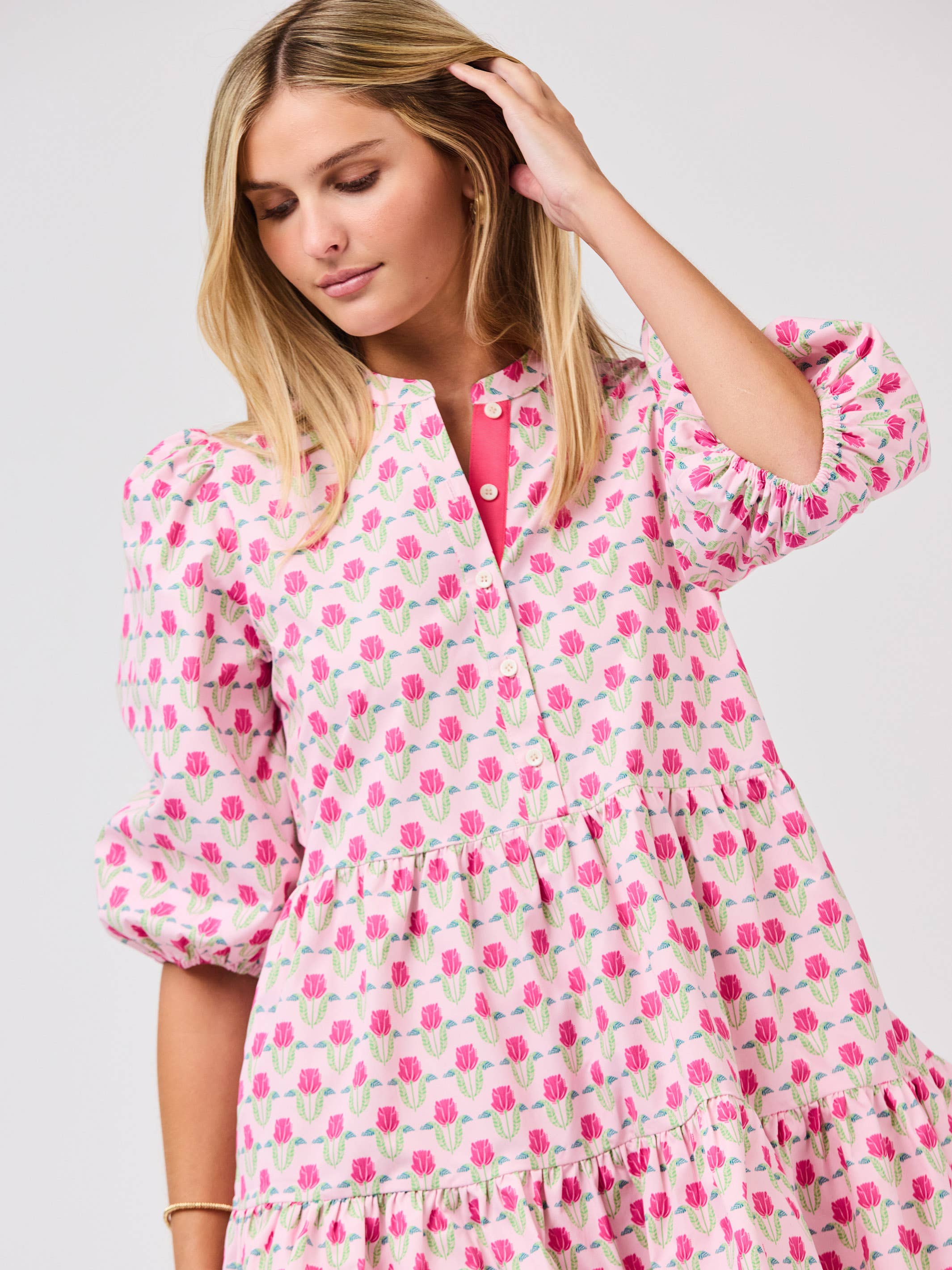 Riley Mini Dress | Flora Fanfare Pink