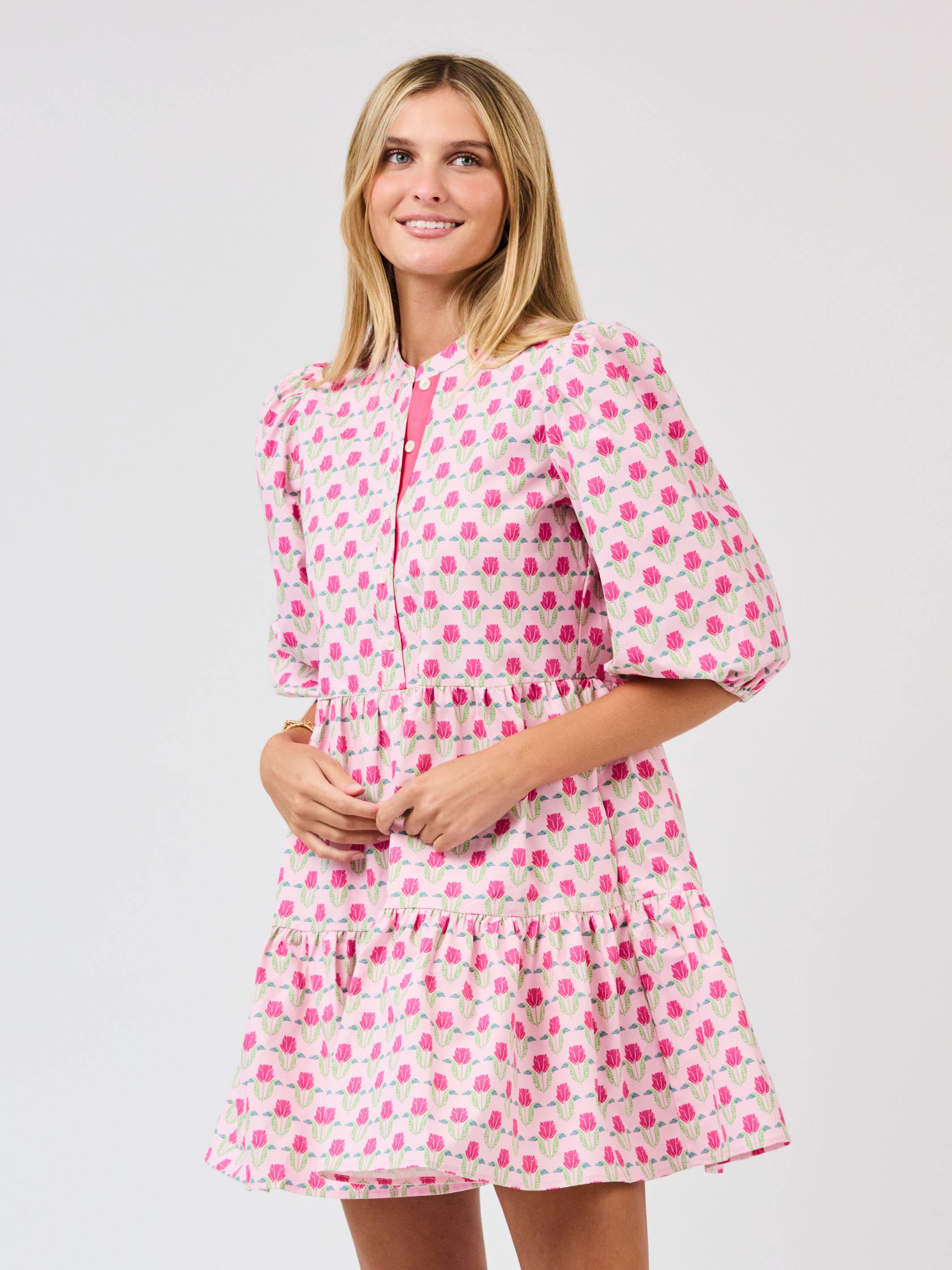 Riley Mini Dress | Flora Fanfare Pink