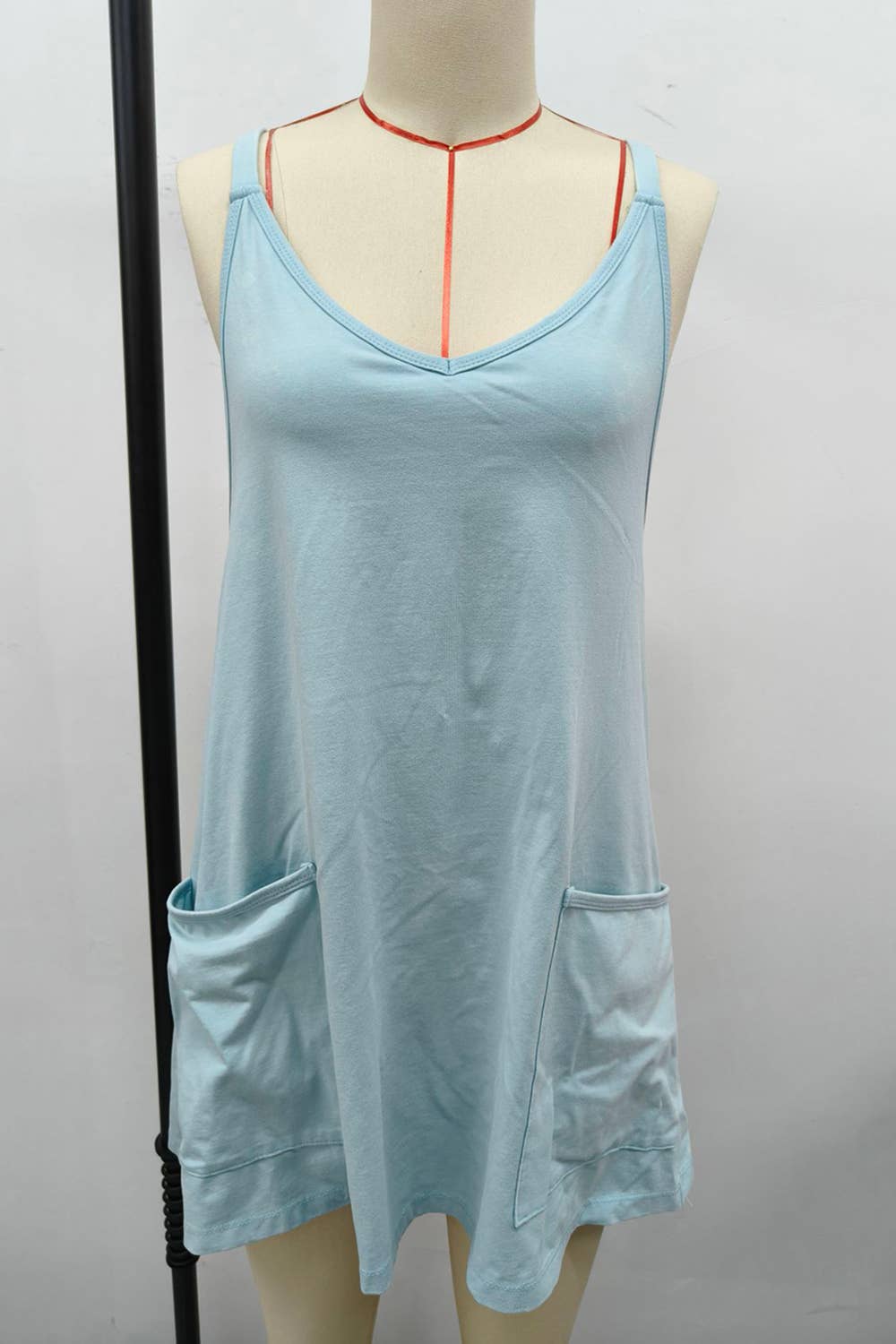 Washed Sporty Mini Dress W Built in Romper Lining