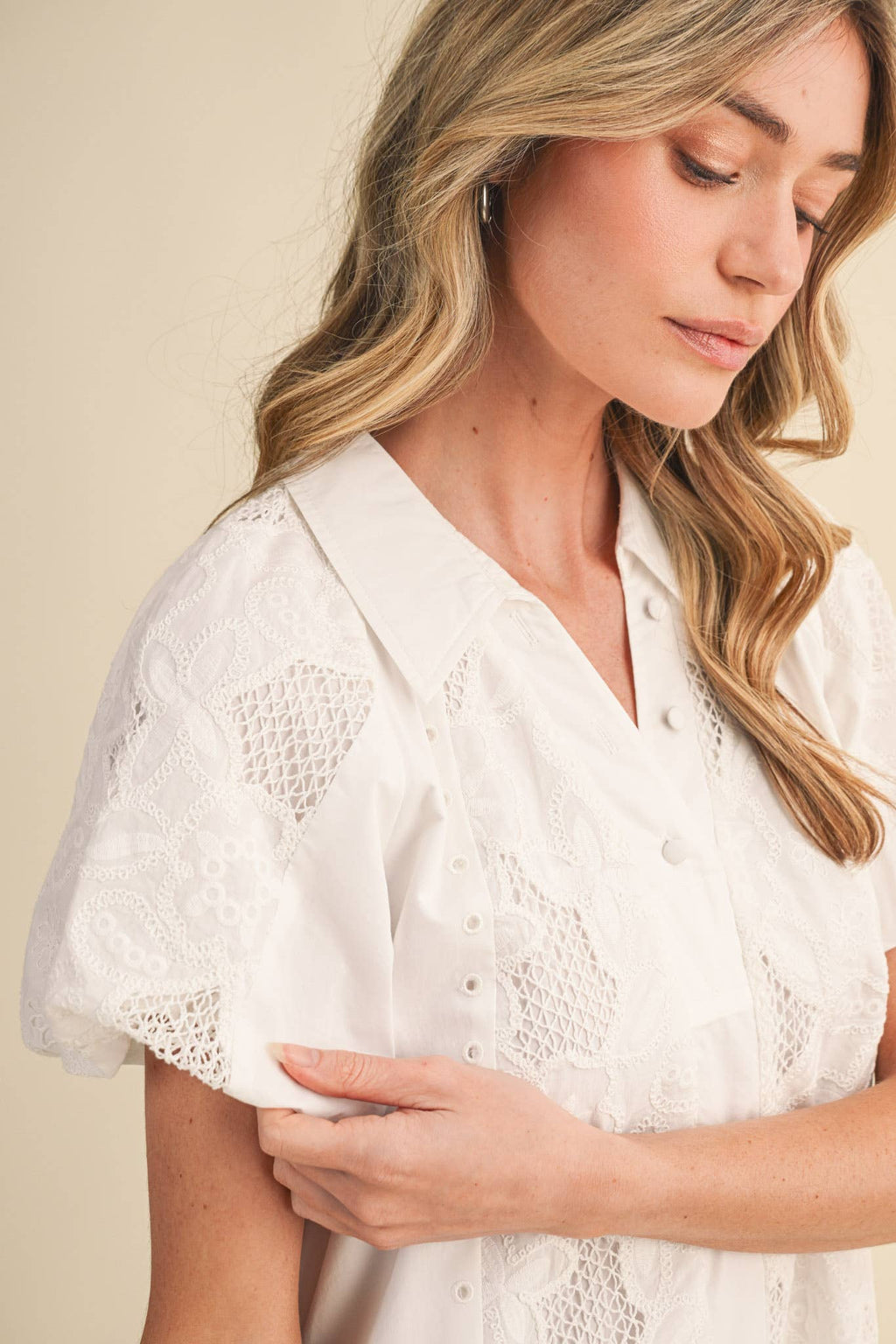 FLORAL EMBROIDERY CUT-OUT MINI DRESS