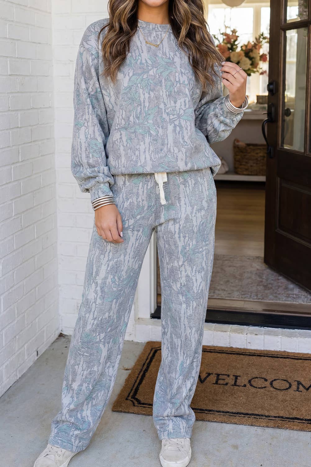 LAS Fruits Plants Abstract Drawstring Lounge Set